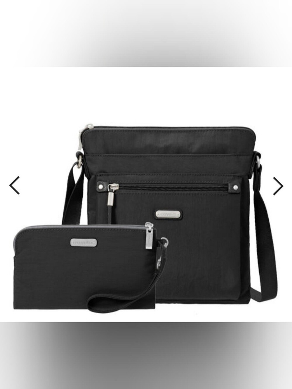Baggallini Black Crossbody Bag with Matching Rfid Wristlet